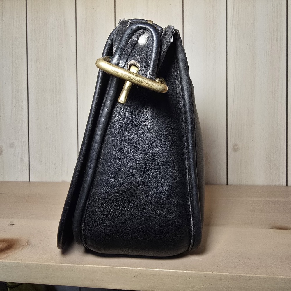 Vtg Coach Patricia's Legacy Crossbody Saddle Flap Bag 9951 Black Leather READ - Picture 5 of 16